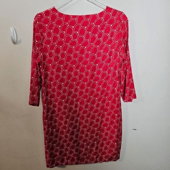 Boden Ingrid Silk Blend 3/4 Sleeve Tunic Shift Dress Womens Red Size 8R - Picture 3 of 4